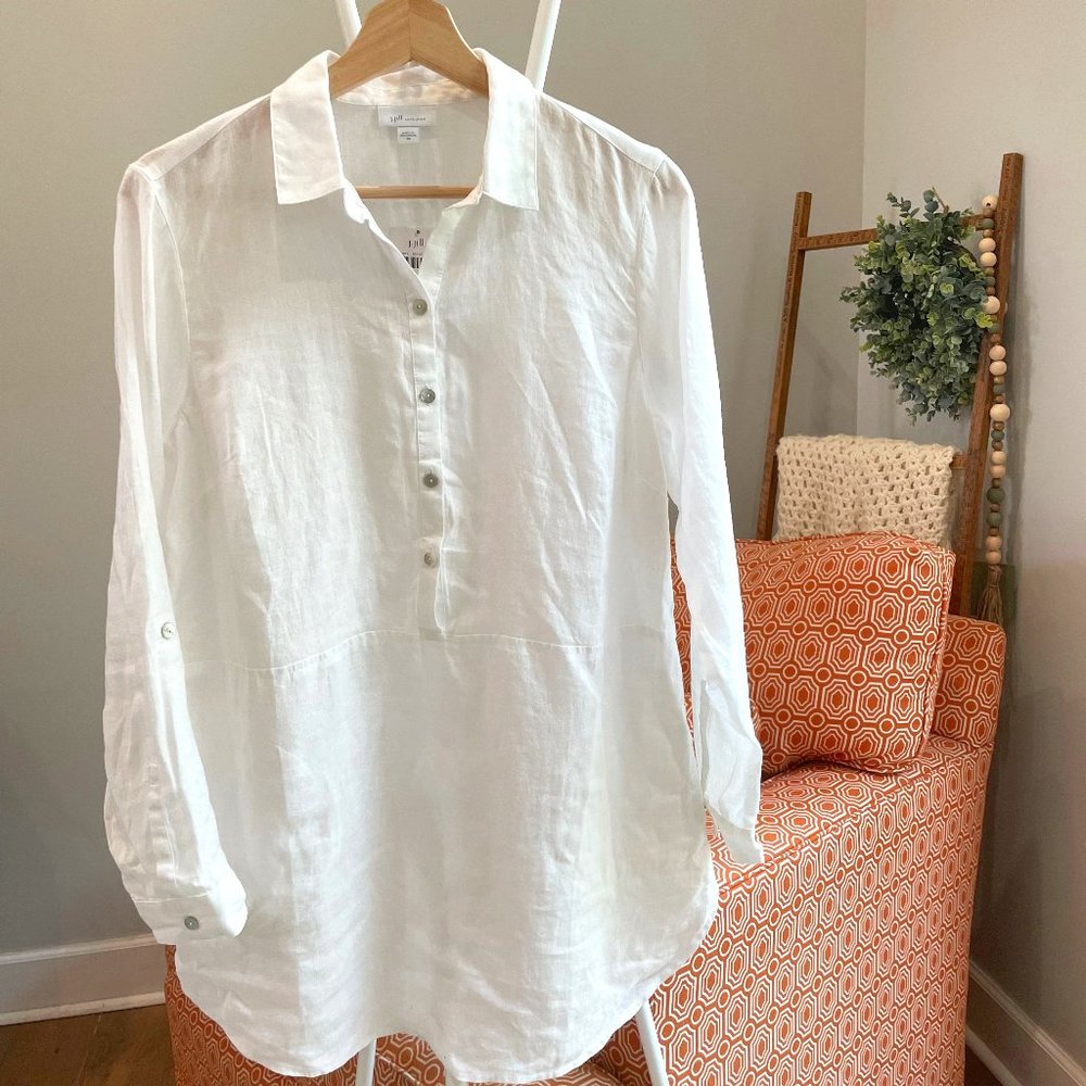 J. Jill White Linen Tunic.  Women's XS.  NWT